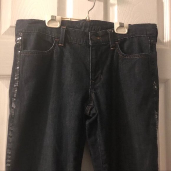 ๐4 for $20 ๐ Old Navy Diva Sequin Stripe Cropped Jeans Size 8 - Picture 2 of 8